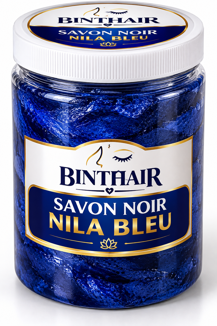 💙 BINTHAIR – Savon Noir au Nila Bleu | Éclaircissant, Anti-Imperfections & Soin du Corps 500ml